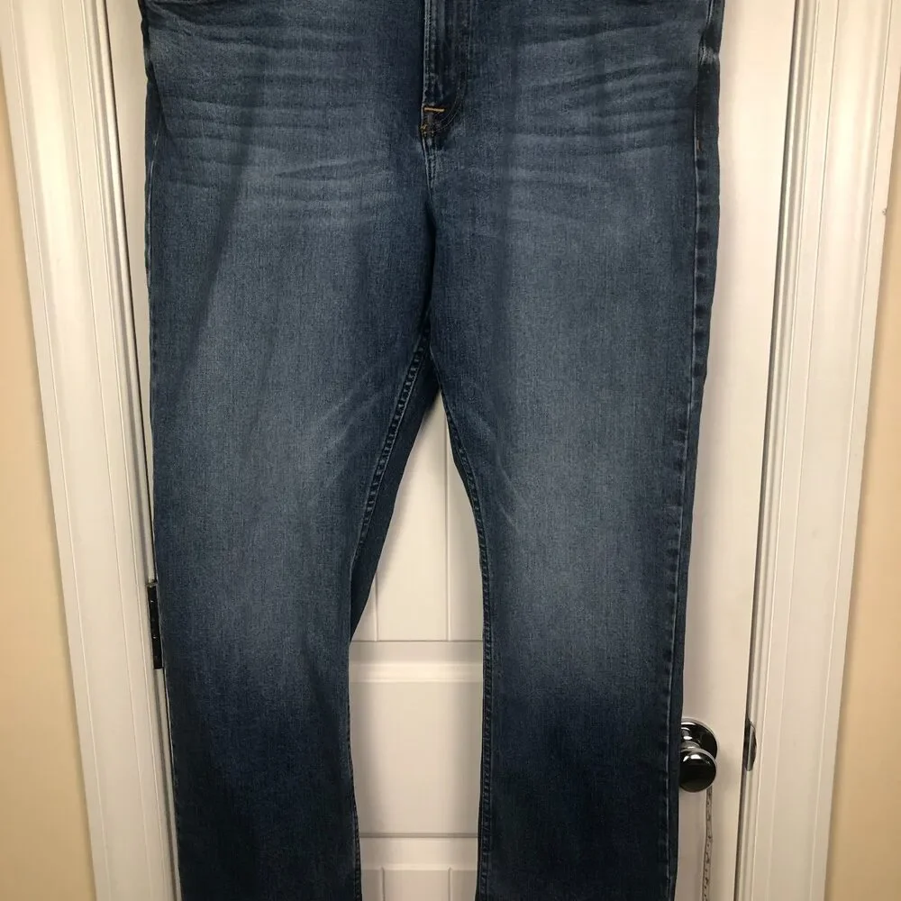 Calvin Klein CKJ037 Mens Jeans 40 x 29.5 Blue Straight‎ Stretch Denim Distressed - Picture 4 of 10